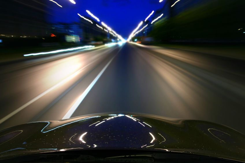 3779402 - speed drive on car at night motion blurred