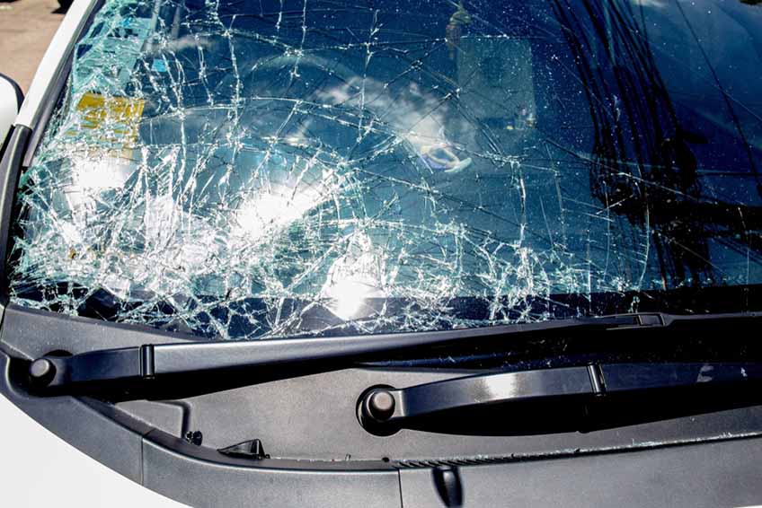 damaged windshield