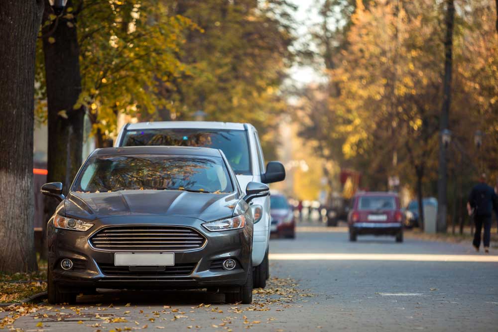 parked car in alley