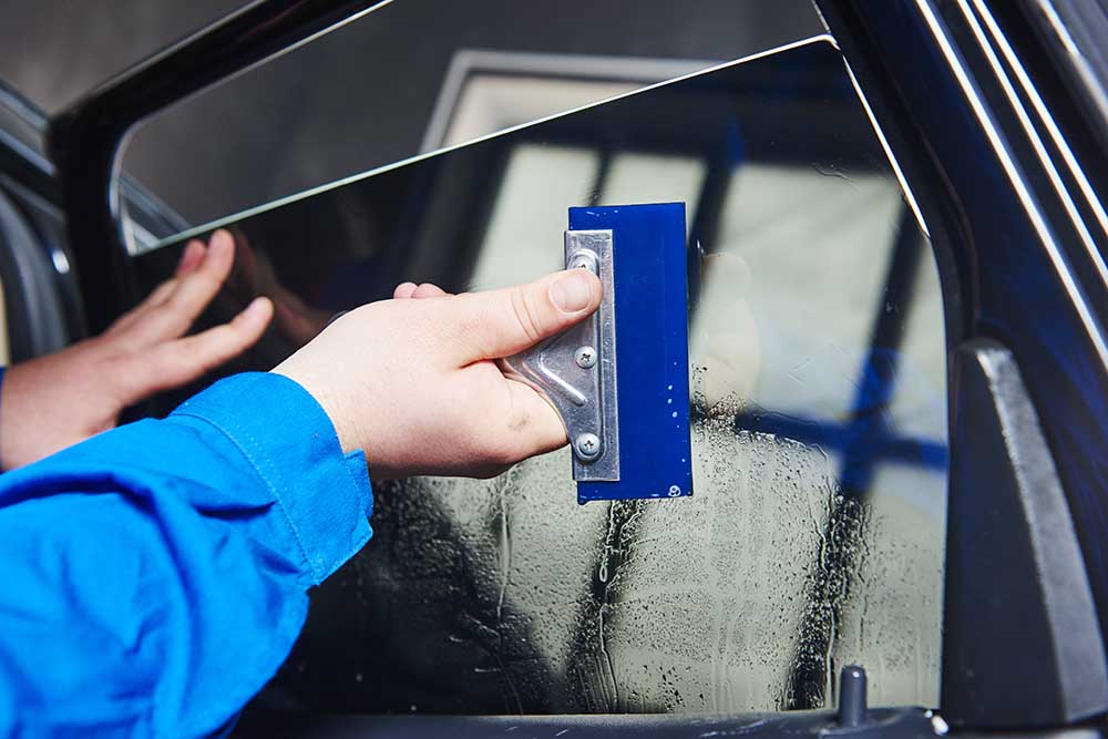 Windshield being tinted